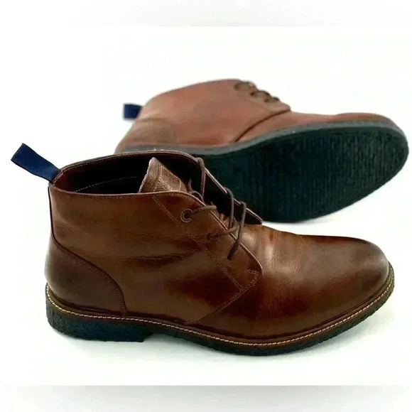 Men’s Denver Hayes Brown Leather Lace  Up Chukka Boots/Shoes Size 12 - Picture 3 of 10